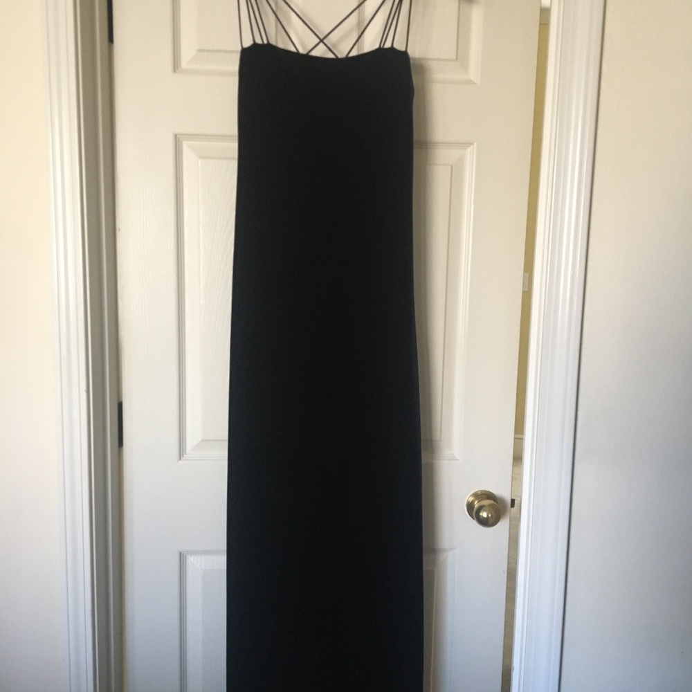 Floor length velvet dress in purple